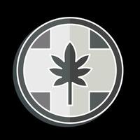 Symbol Etikette Cannabis Produkte. verbunden zu Cannabis Symbol. glänzend Stil. einfach Design editierbar. einfach Illustration vektor