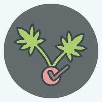 ikon cannabis växt. relaterad till cannabis symbol. Färg para stil. enkel design redigerbar. enkel illustration vektor