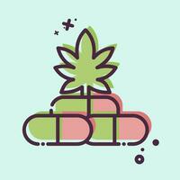 Symbol cbd Kapseln. verbunden zu Cannabis Symbol. mb Stil. einfach Design editierbar. einfach Illustration vektor