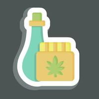 klistermärke cannabis produkt. relaterad till cannabis symbol. enkel design redigerbar. enkel illustration vektor