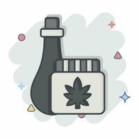 ikon cannabis produkt. relaterad till cannabis symbol. komisk stil. enkel design redigerbar. enkel illustration vektor