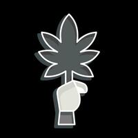 ikon cannabis. relaterad till cannabis symbol. glansig stil. enkel design redigerbar. enkel illustration vektor