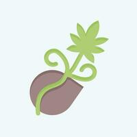 ikon cannabis frön. relaterad till cannabis symbol. platt stil. enkel design redigerbar. enkel illustration vektor