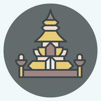 ikon kung norodom stupa. relaterad till cambodia symbol. Färg para stil. enkel design redigerbar. enkel illustration vektor