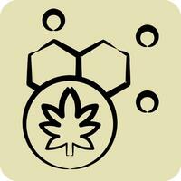 ikon cannabol innehåll. relaterad till cannabis symbol. hand dragen stil. enkel design redigerbar. enkel illustration vektor