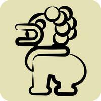 ikon lejon statyer. relaterad till cambodia symbol. hand dragen stil. enkel design redigerbar. enkel illustration vektor