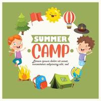 lustige Kinder im Sommercamp vektor