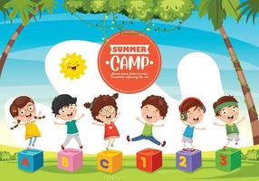 lustige Kinder im Sommercamp vektor