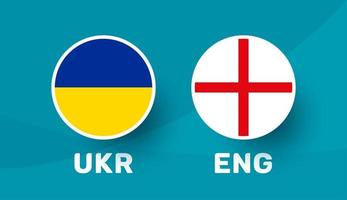 Ukraina vs England Match Vector Illustration Football 2020 Championship