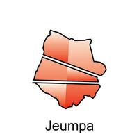 Karte von jeumpa Stadt Logo Design Konzept Illustration Idee Stil eben Vektor Design Vorlage. isoliert auf Weiß Hintergrund