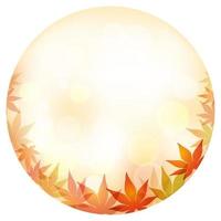 Herbstahornblatt runder Rahmen mit einem abstrakten Bokeh-Hintergrund. Vektor-Illustration isoliert auf weißem Hintergrund. vektor