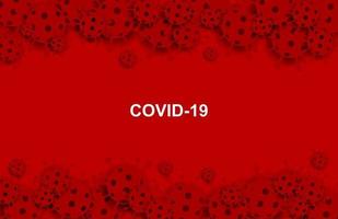 Coronavirus, Covit-19-Virus. medizinisches Gesundheitskonzept. Coronavirus auf rotem Hintergrund. Papierkunststil. Vektor. vektor