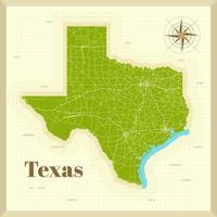 Texas-Stadtplan auf Papier