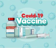 coronavirusvaccinationskoncept med covid-19-vaccinbanner vektor