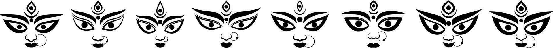 maa Durga Gesicht Illustration vektor