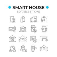 Smart House lineare Symbole gesetzt vektor