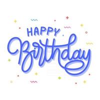 Grattis på födelsedagen bokstäver monoline vektor. vacker gratulationskort födelsedag vektor