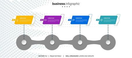 tidslinje infographic tunn linje design med ikoner. mall för Graf, diagram, presentationer. företag begrepp med 4 alternativ. vektor illustration.