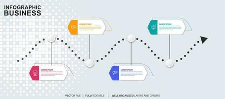 Geschäft Daten Visualisierung Zeitleiste Infografik Symbole entworfen zum abstrakt Hintergrund Vorlage Meilenstein Element modern Diagramm Prozess Technologie Digital Marketing Daten Präsentation Diagramm Vektor