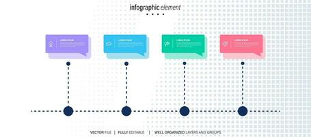 modern eben Zeitleiste mit bunt Infografik Vorlagen Symbole vektor