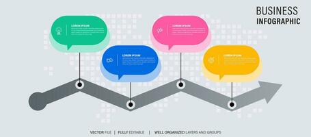 Geschäft Daten Visualisierung Zeitleiste Infografik Symbole entworfen zum abstrakt Hintergrund Vorlage Meilenstein Element modern Diagramm Prozess Technologie Digital Marketing Daten Präsentation Diagramm Vektor