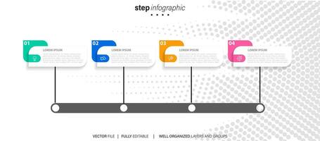 tidslinje infographic tunn linje design med ikoner. mall för Graf, diagram, presentationer. företag begrepp med 4 alternativ. vektor illustration.