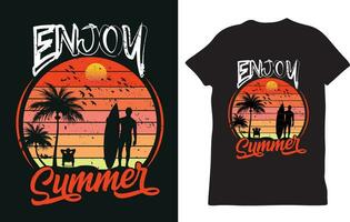 njut av sommar t-shirt design vektor