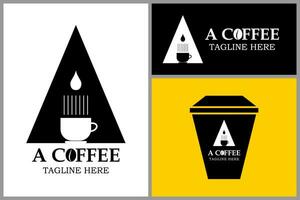 en kaffe logo.kaffe böna med kopp, lämplig för produkt branding och logotyp av en cafe.vector illustration vektor