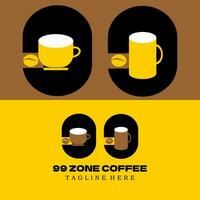 kaffe logotyp.99 kaffe zon logotyp, lämplig för produkt logotyper, Kafé logotyper och så på.vektor illustration vektor