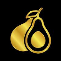 Gold farbig Avocado Symbol vektor