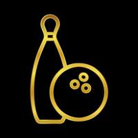 Gold farbig Bowling Symbol vektor