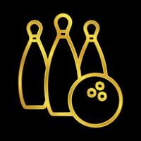 Gold farbig Bowling Symbol vektor