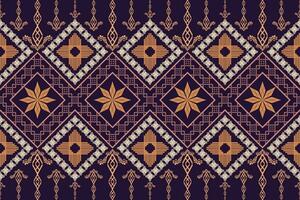 geometrisch ethnisch aztekisch Stickerei Stil.Figur Ikat orientalisch traditionell Kunst Musterdesign zum ethnisch Hintergrund, Hintergrund, Mode, Kleidung, Verpackung, Stoff, Element, Sarong, Grafik, Vektor Illustration.