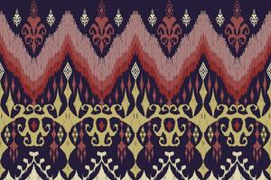 geometrisch ethnisch aztekisch Stickerei Stil.Figur Ikat orientalisch traditionell Kunst Musterdesign zum ethnisch Hintergrund, Hintergrund, Mode, Kleidung, Verpackung, Stoff, Element, Sarong, Grafik, Vektor Illustration.