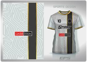 vektor sporter skjorta bakgrund bild.vit labyrint med guld trimma mönster design, illustration, textil- bakgrund för sporter t-shirt, fotboll jersey skjorta