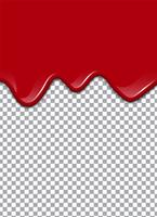 Blod eller jordgubbssirap eller Ketchup på transparent bakgrund. Vektor illustration