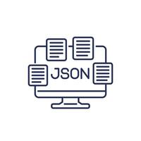 json filer, dokument linje ikon vektor