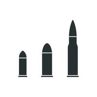 Patronen Symbol im eben Stil. Kugel Munition Symbol Vektor Illustration auf isoliert Hintergrund. Munition Zeichen Geschäft Konzept.