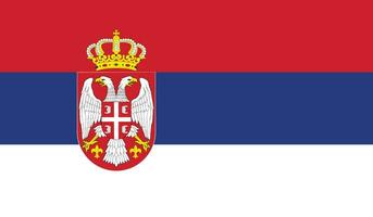 flagga av serbia på vit bakgrund vektor