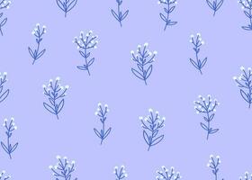 abstrakt Gekritzel Blau nahtlos Muster mit Blumen- Elemente, Tapeten - - Vektor Design