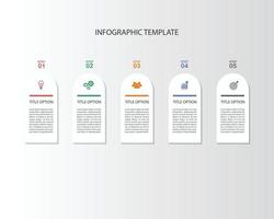 Infografik-Vorlagendesign in 5 Optionen vektor