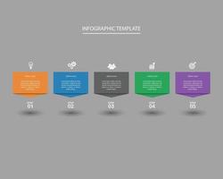 Infografik-Vorlagendesign in 5 Optionen vektor