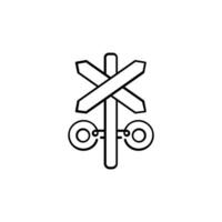 Eisenbahn Kreuzung Linie Stil Symbol Design vektor