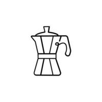 Moka Topf Linie Stil Symbol Design vektor