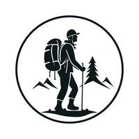 Wandern draussen Abenteuer Logo, Vektor Vorlage