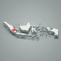 Süd Sumatra Provinz Ort Indonesien 3d Karte vektor