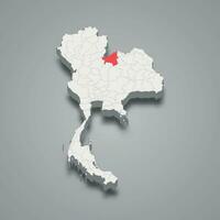 loei Provinz Ort Thailand 3d Karte vektor