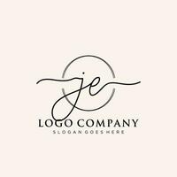 Initiale je feminin Logo Sammlungen Vorlage. Handschrift Logo von Initiale Unterschrift, Hochzeit, Mode, Schmuck, Boutique, Blumen- und botanisch mit kreativ Vorlage zum irgendein Unternehmen oder Geschäft. vektor