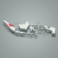 Riau provins plats indonesien 3d Karta vektor