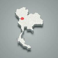 kamphaeng phet Provinz Ort Thailand 3d Karte vektor